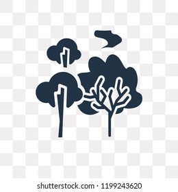 Trees vector icon isolated on transparent background, Trees transparency concept can be used web and mobile