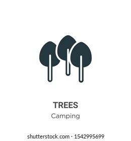 Trees vector icon on white background. Flat vector trees icon symbol sign from modern camping collection for mobile concept and web apps design.