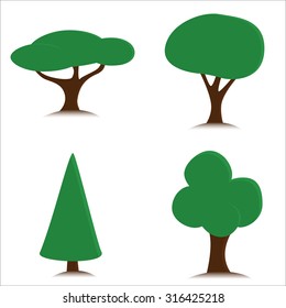 Trees vector. Icon pack