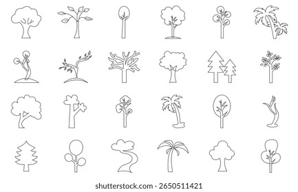 Trees vector icon . Pictograms and infographics for mobile apps. vector illustration