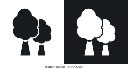 Trees vector icon set in black color.