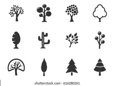 Trees vector icons for user interface design