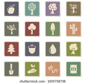 trees vector icons for web and user interface design
