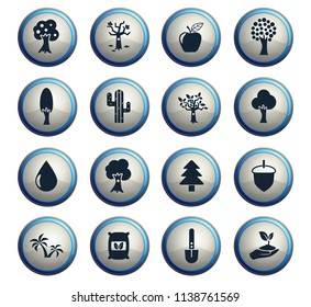 trees vector icons for web and user interface design