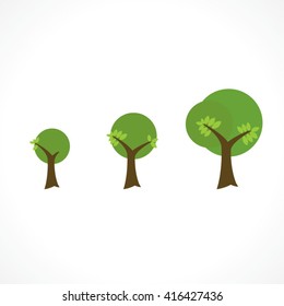 Trees Vector Illustrate Growing