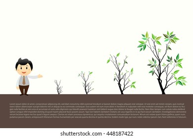 Trees Vector Illustrate Growing