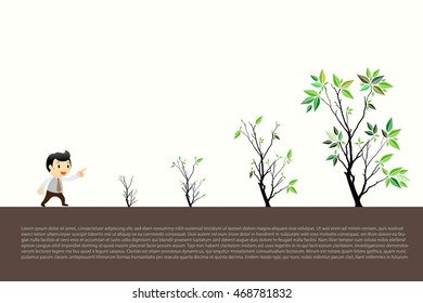 Trees Vector Illustrate Growing