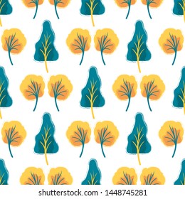 Trees vector illustration of autumn leaves