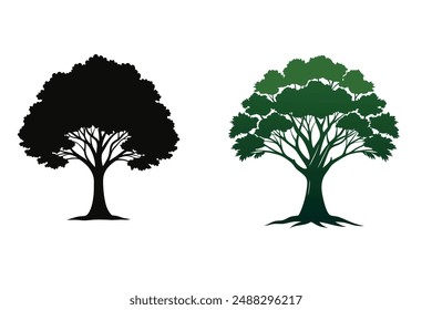 trees vector illustration with white background.