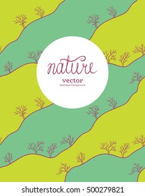 Trees. Vector seamless pattern.  Natural hand drawn background