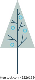 Сhristmas trees, vector, simple flat illustration, cute, minimalism, green, blue