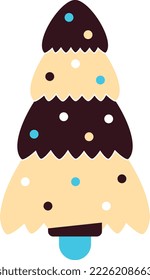 Сhristmas trees, vector, simple flat illustration, cute, minimalism, yellow, blue