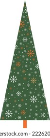 Сhristmas trees, vector, simple flat illustration, cute, minimalism, orange, green