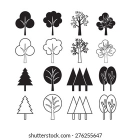 Trees vector,icon set