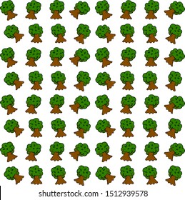 Trees wallpaper, illustration, vector on white background.