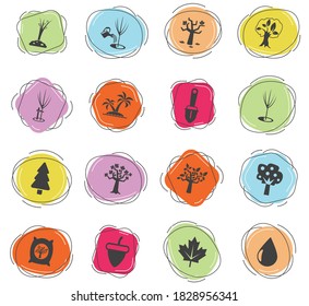 trees web icons for user interface design