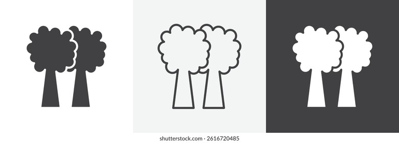 Trees web vector icons set