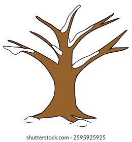 trees in winter illustration hand drawn isolated vector