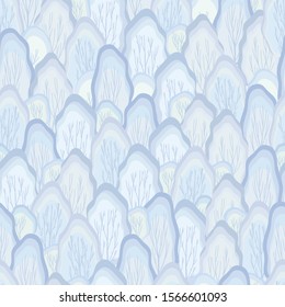 Trees winter silhouettes seamless pattern, seasonal background