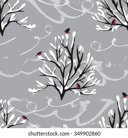 trees winter snow pattern