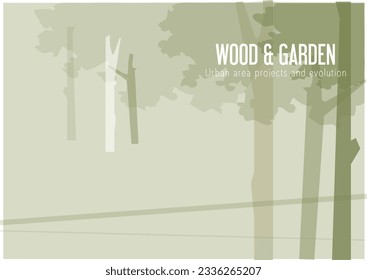 trees in a wood, book cover or background
