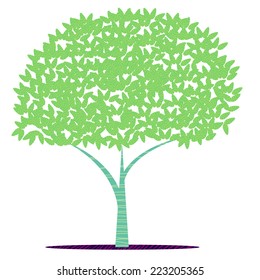 Tree-style hand-drawn tree cartoon 