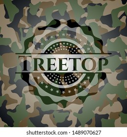 Treetop on camouflage pattern. Vector Illustration. Detailed.