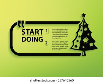 Tree,xmas Design and text box,vector