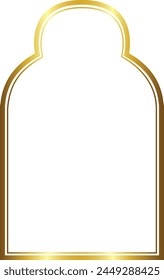 Trefoil Arch rectangular frame architecture window door Gold picture frame luxury golden frame gold border Golden vector framework banner decoration decorative element template isolated abstract art
