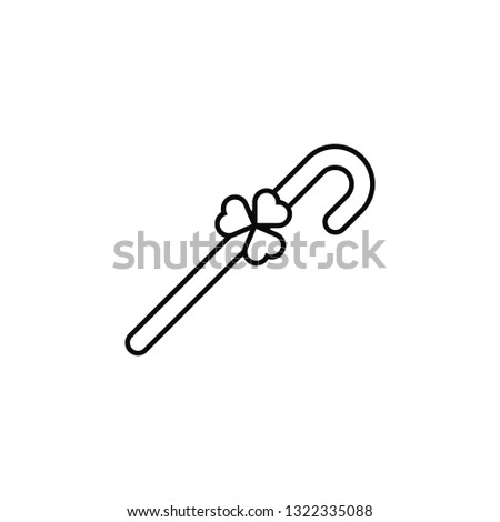 Trefoil Cane icon. Simple thin line, outline vector of Saint Patrick's Day icons for UI and UX, website or mobile application