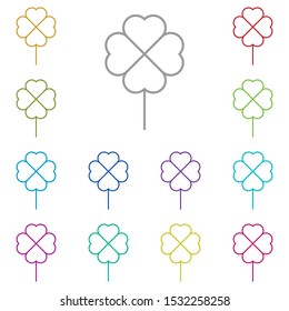 Trefoil, four leaves multi color icon. Simple glyph, flat vector of saint patricks day icons for ui and ux, website or mobile application