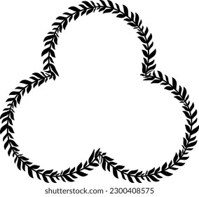 Trefoil Frame Flower frame leaf wreath Frame picture vector photo frame floral border Black decoration romantic winner award congratulations wedding anniversary birthday new year newborn Christmas