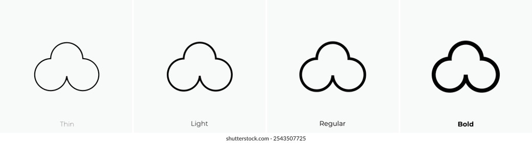 trefoil icon. Thin, Light Regular And Bold style design isolated on white background