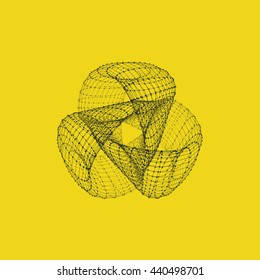 Trefoil Knot. Connection Structure. Vector 3D Illustration. 