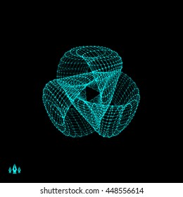 Trefoil Knot. Connection Structure. Vector 3D Illustration. 
