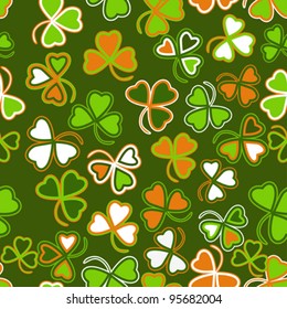 Trefoil seamless st. Patricks Day background.