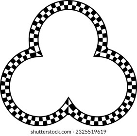 Trefoil shape Check pattern checkered vector vintage frames retro badge decorative frame elements art frames picture frames decoration ornamental silhouette black