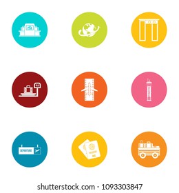 Trek icons set. Flat set of 9 trek vector icons for web isolated on white background