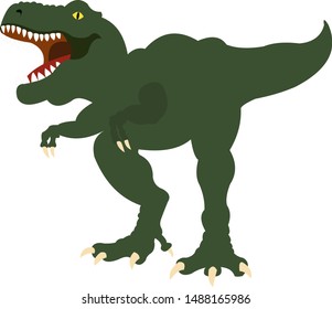 Dakraam spiraal Op het randje Trek Tyrex Dinosaurus Green Vector Illustration Stock Vector (Royalty Free)  1488165986