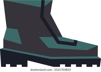 Trekker boot color icon. Hiking footwear symbol