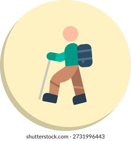 Trekker Flat Circle Style Icon