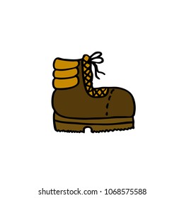 trekking boots doodle icon