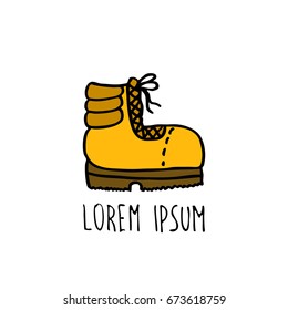 trekking boots doodle icon