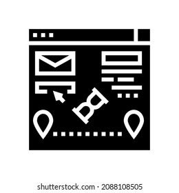 trekking delivery glyph icon vector. trekking delivery sign. isolated contour symbol black illustration