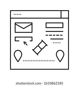 trekking delivery line icon vector. trekking delivery sign. isolated contour symbol black illustration