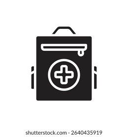Trekking First Aid Kit Filled Icon Vector Illustration