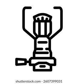 trekking gas burner stove line icon vector. trekking gas burner stove sign. isolated contour symbol black illustration