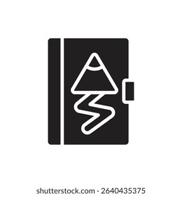 Trekking Guide Book Filled Icon Vector Illustration