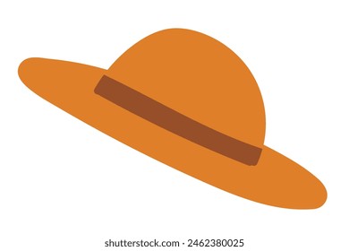 Trekking hat in flat design. Safari tourist headgear, hiking accessory. Vector illustration isolated.