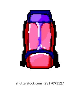 trekking hiking backpack game pixel art retro vector. bit lifestyle hike, trip trekking hiking backpack. old vintage illustration